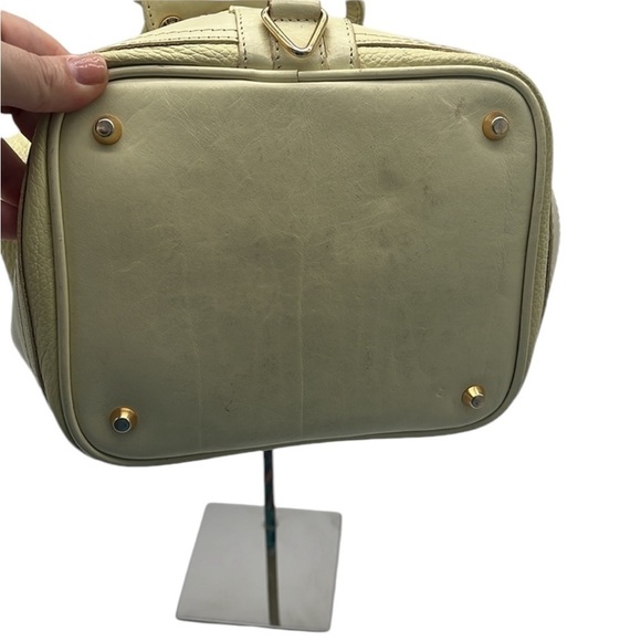 Vintage Valentina Yellow Leather Double Handle 4 Zip Handbag BLEMISH - Picture 6 of 8